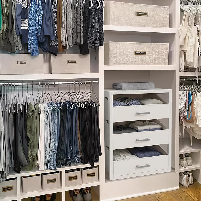 BOLUO Closet Drawers White 3 Drawer Dresser - Image 7