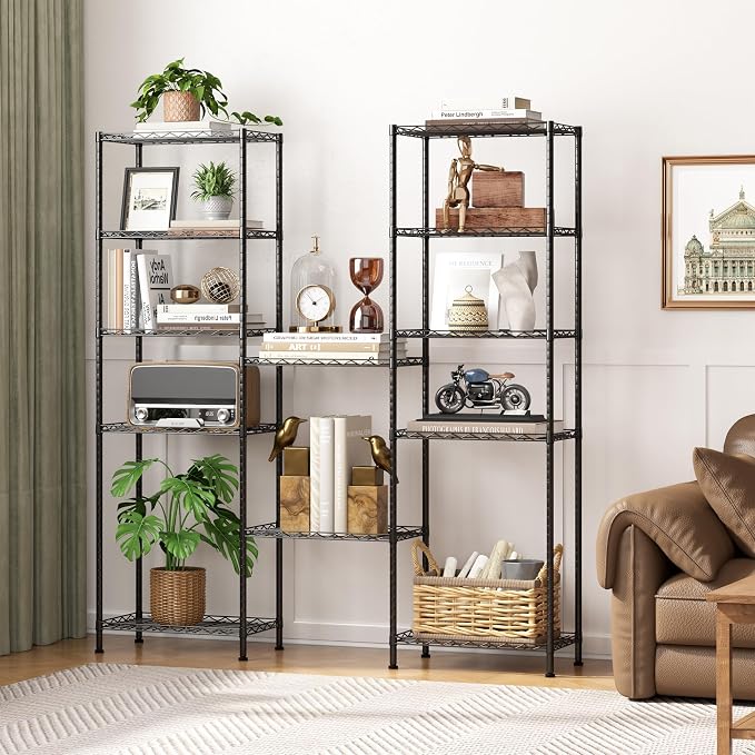 HOMEFORT 6-Shelving Unit, Adjustable Wire Shelving, Metal Wire Shelf Rack - Image 6