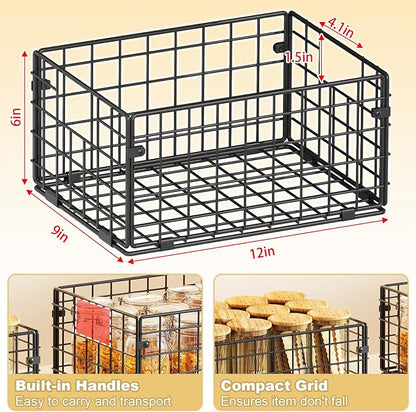 X-cosrack Metal Wire Basket Pantry Baskets Foldable Cabinet Organizers - Image 7