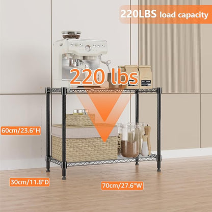 IZEUK 2 Tier Adjustable Metal Storage Shelving Unit, Heavy Duty Wire Rack - Image 3