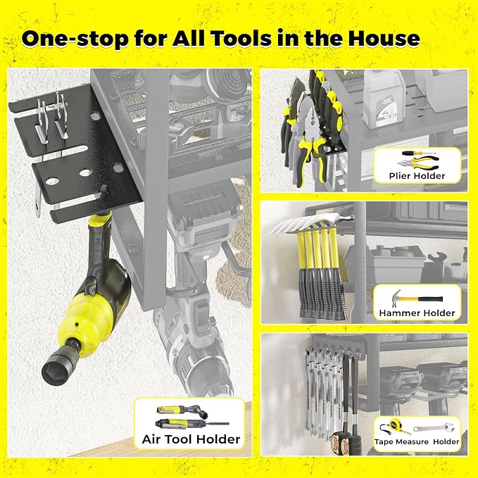 KAFAHOM Power Tool Organizer-8 Drill Holder Wall Mount，Tool Organizer and - Image 2