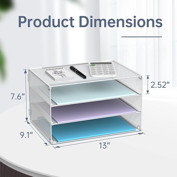 DALTACK 3 Tier Letter Tray Paper Organizer - Image 4