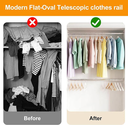 Closet Rods for Hanging Clothes, 24 to 47 Inches Stepless Extendable Stainless - Image 5