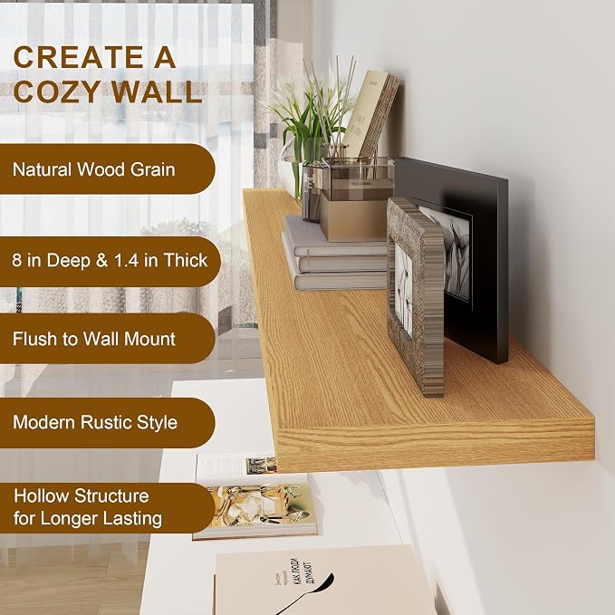 Fun Memories Floating Shelves 55 Inch Long, 8 Deep Floating Shelves - Image 5