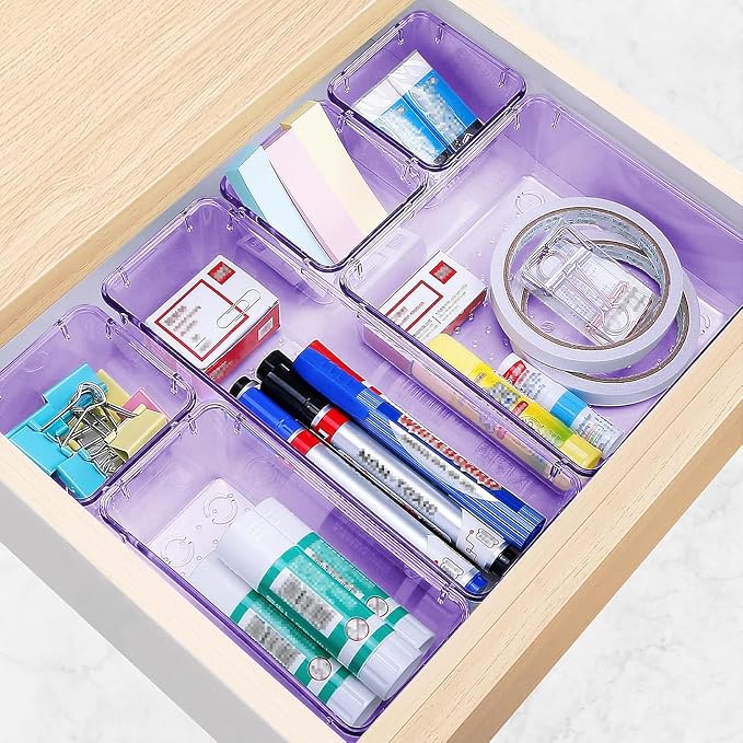 25 PCS Drawer Organizer Set, 4 Varied Size Bathroom and kitchen Drawer cabinet - Image 5