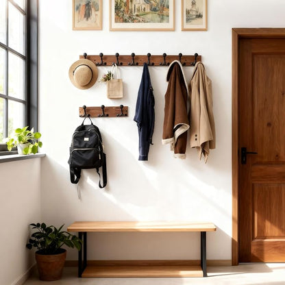 SKOLOO 17-Inch Wood Coat Rack Wall Mount - Image 4