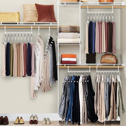 Upgrade 9 Layers Pants Hangers Space Saving, 4 Pack Pant Hangers Organizer - Image 4