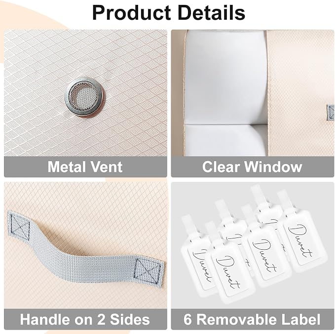Comforter Storage Bag - 130L Large Capacity Blanket Storage Bags 3-Layer Ultra - Image 7