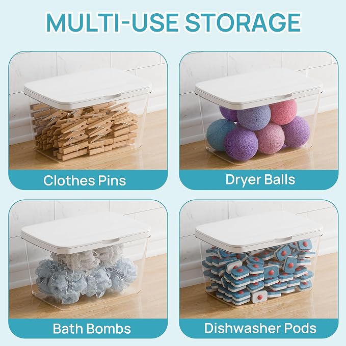 Vtopmart 4 Pack Laundry Pods Container and Dryer Sheet Holder, Detergent Powder - Image 7