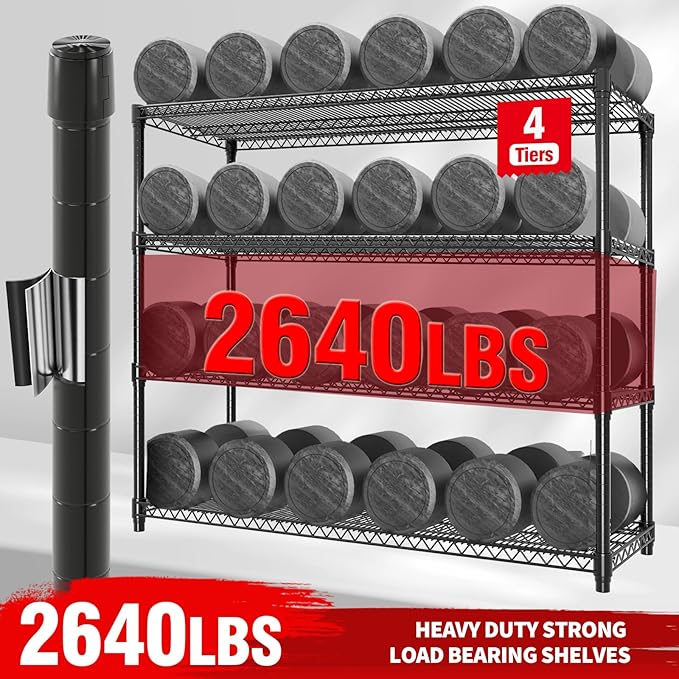 71" H Storage Shelves 2640LBS Heavy Duty Shelving Unit - Image 3