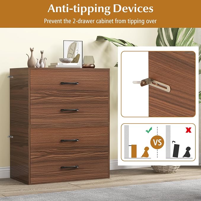 Giantex Stackable 2-Drawer Dressers - Image 9