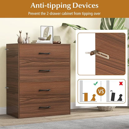 Giantex Dressers Stackable 2 Drawer Horizontal Organizer W/Handles Dresser Tower - Image 7