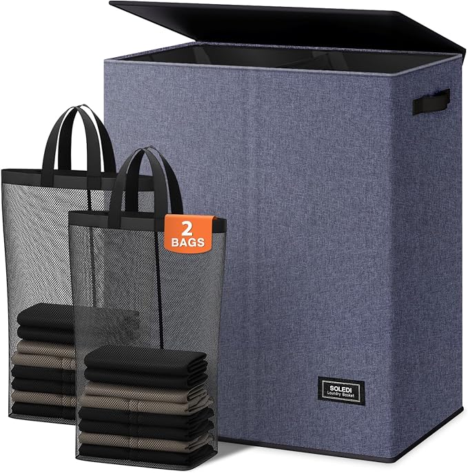 SOLEDI Large Double Laundry Hamper by SOLEDI