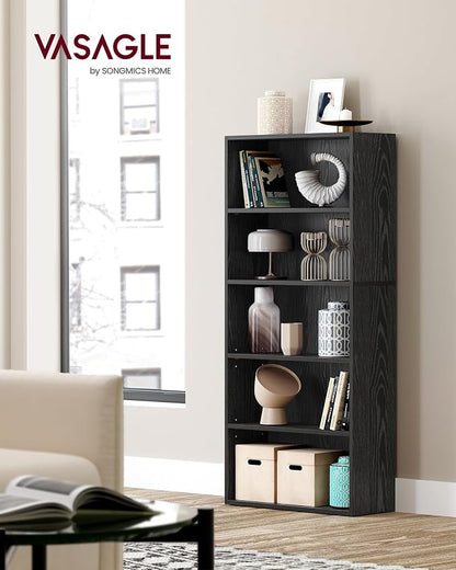 VASAGLE Set of 2 Bookshelves, 23.6 Inches Wide, 5-Tier Open Bookcases - Image 2