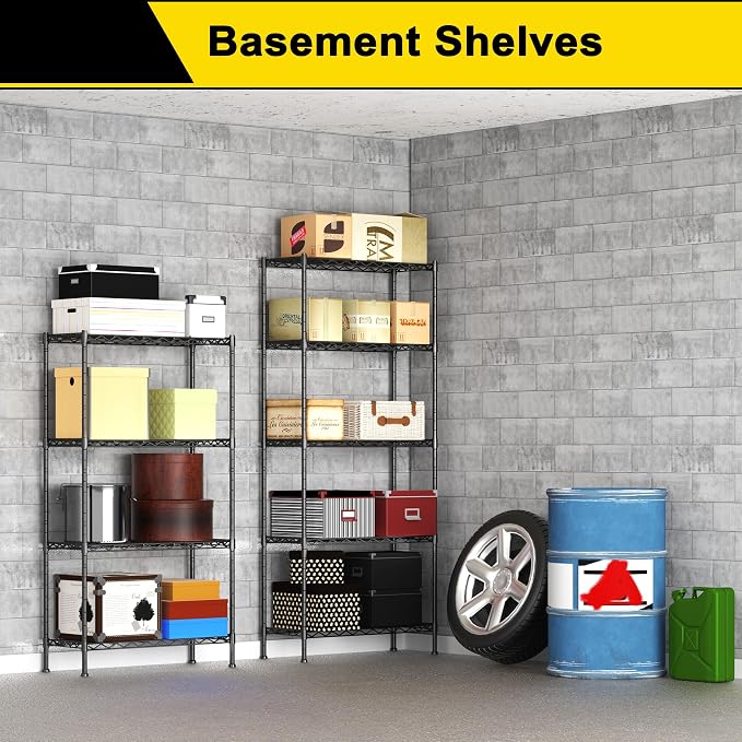 GIOTORENT 5-Wire Garage Shelving Storage Shelves, Metal Shelf Organizer 1400Lbs - Image 8