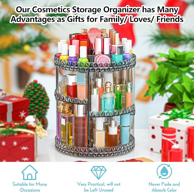360 Rotating Makeup Organizer, DIY Adjustable Cosmetics Organizer, Professional - Image 5