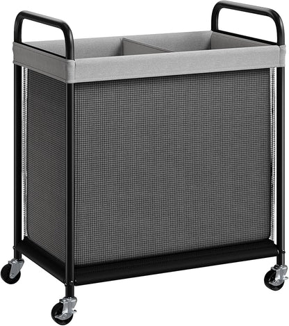 ELYKEN Laundry Hamper 2 Section, 100L Rolling Laundry Sorter by ELYKEN