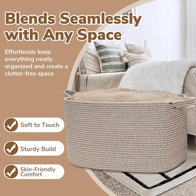 Goodpick Blanket Basket, Woven Baskets - Image 5