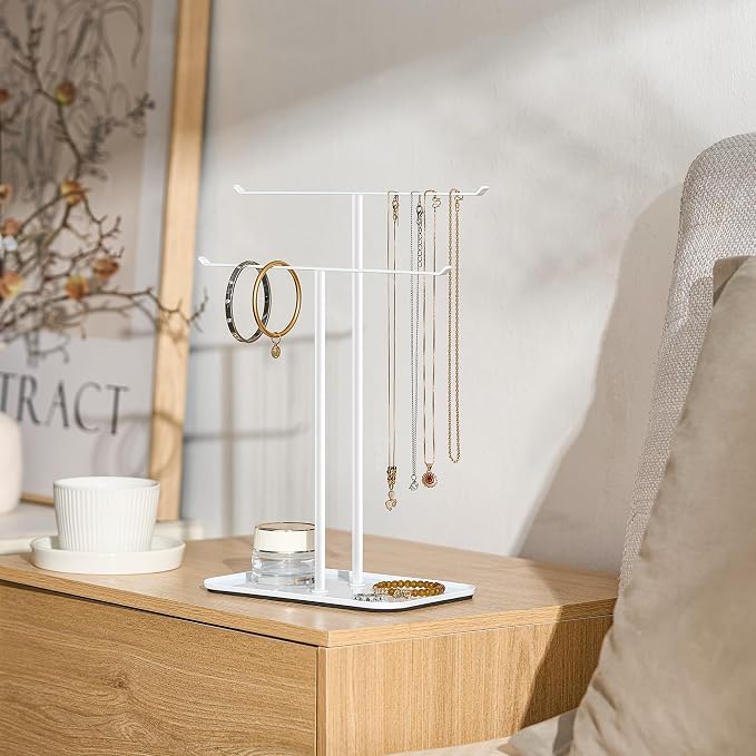 pickpiff Necklace Holder Jewelry Organizer Stand – 2‑Tier T‑Bar Jewelry Display - Image 4