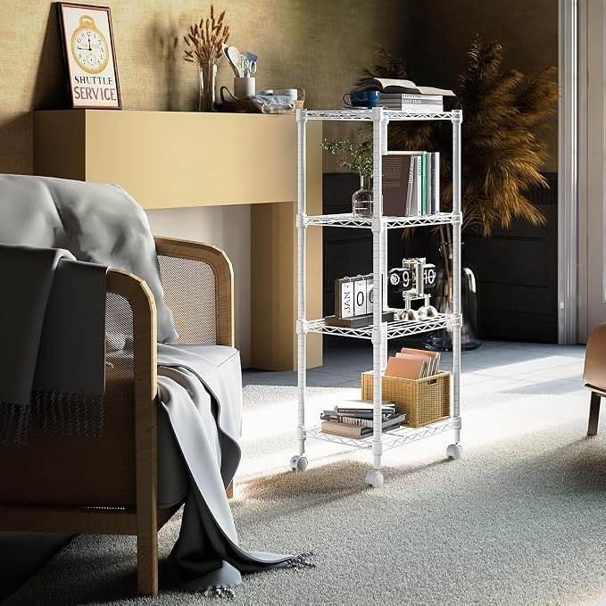 1000 lbs 4-Shelf Adjustable Heavy Duty Steel Wire Rack, Adjustable Storage - Image 5