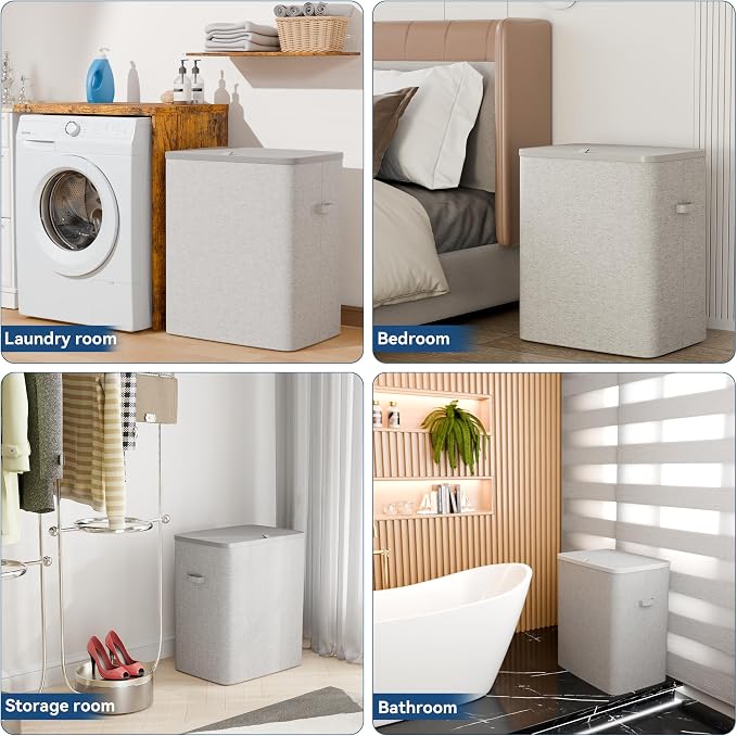 Dual Section 90 liter/23.8 gallon Laundry Hamper Separation Basket - Image 7