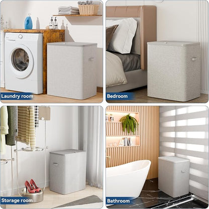 Dual Section 90 liter/23.8 gallon Laundry Hamper Separation Basket - Image 7