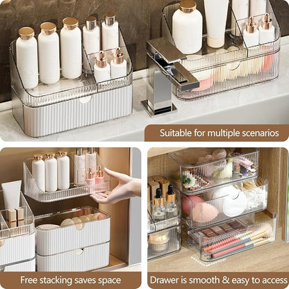 Medicine Cabinet Organizer 3 Tier, Stackable Bathroom Mirror Cabinet - Image 4
