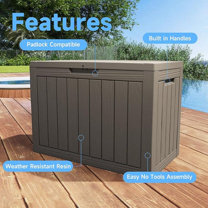 EasyUp 56 Gallon Outdoor Storage Box Waterproof, UV Resistant Deck Box Outdoor - Image 3