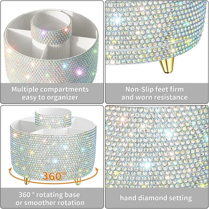 Bling 360° Rotate Makeup Brush Holder Organizer, Makeup Organizers Countertop - Image 3