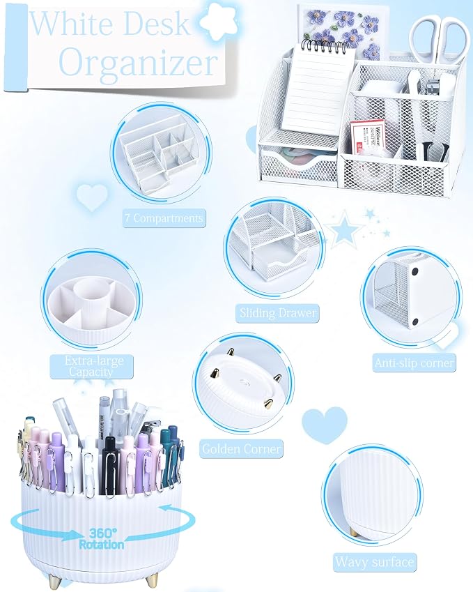 White Desk Accessories and Organizers - Image 2