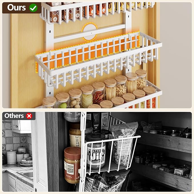 POKIPO 9 Tier Over The Door Pantry Organizer, 2 in 1 Wall Mount or Hanging - Image 7