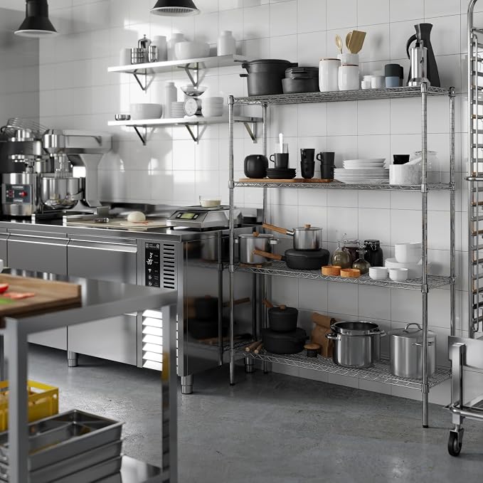 14" Deep x 48" Wide x 64" Height Wire Shelving Kit | 4-Tier | NSF Commercial - Image 5