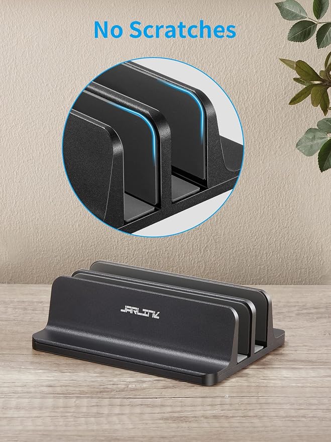 JARLINK Vertical Laptop Stand Holder, Aluminum Double Desktop Stand Holder - Image 7