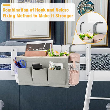 Bedside Storage Organizer with Fixed Straps and Water Bottle Holder - Image 2