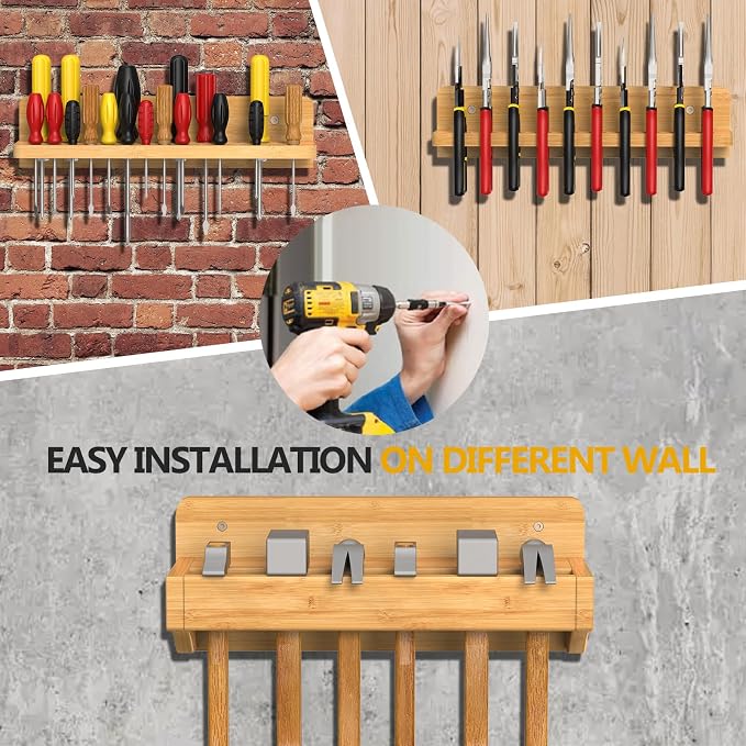 Wall Mounted Screwdriver Organizer, Hammer Rack and Pliers Holder - Image 8