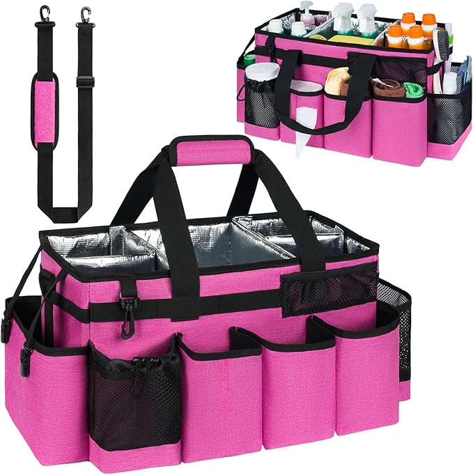 Cleaning Caddy Bag, Extra Large Cleaning Supplies Organizer by Jaffzora