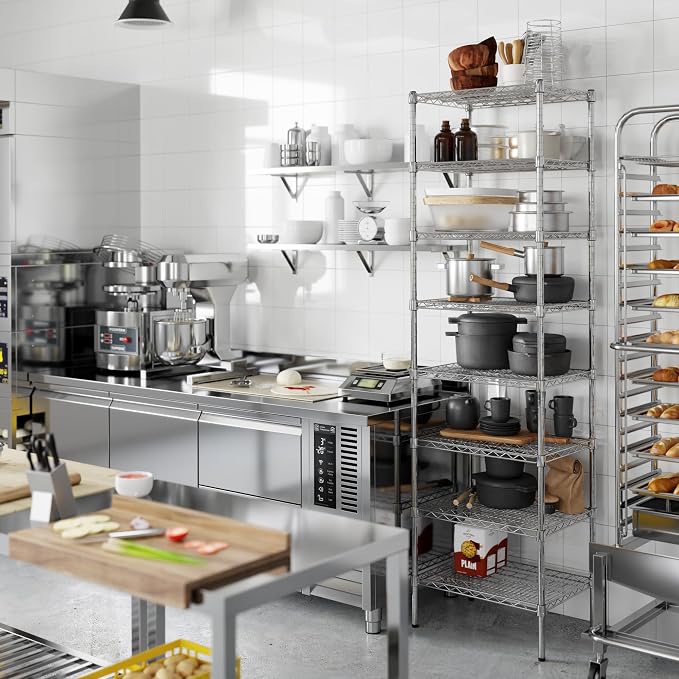 18" Deep x 24" Wide x 86" Height Wire Shelving Kit | 8-Tier | NSF Commercial - Image 2