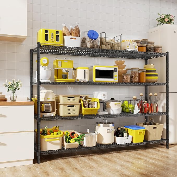 Storage Shelves, 4-Tier Adjustable Metal Industrial Utility Shelf Rack - Image 6