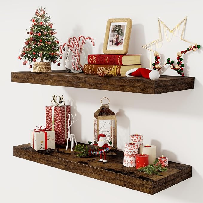Floating Shelves 36 Inch Long, 12 Inch Deep Floating Shelves by FunMemories