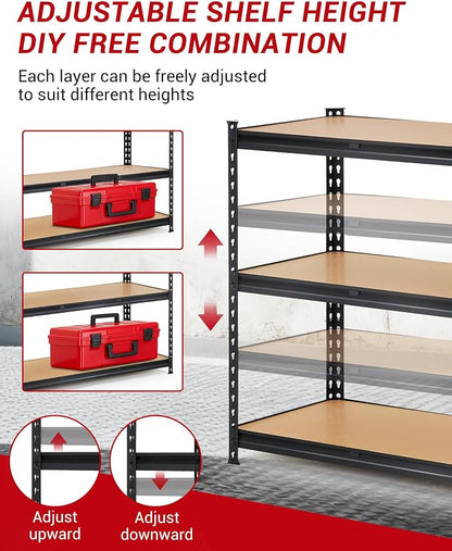 3-Tier Adjustable Metal Storage Shelving Unit, 1320 LBS Weight Capacity - Image 6