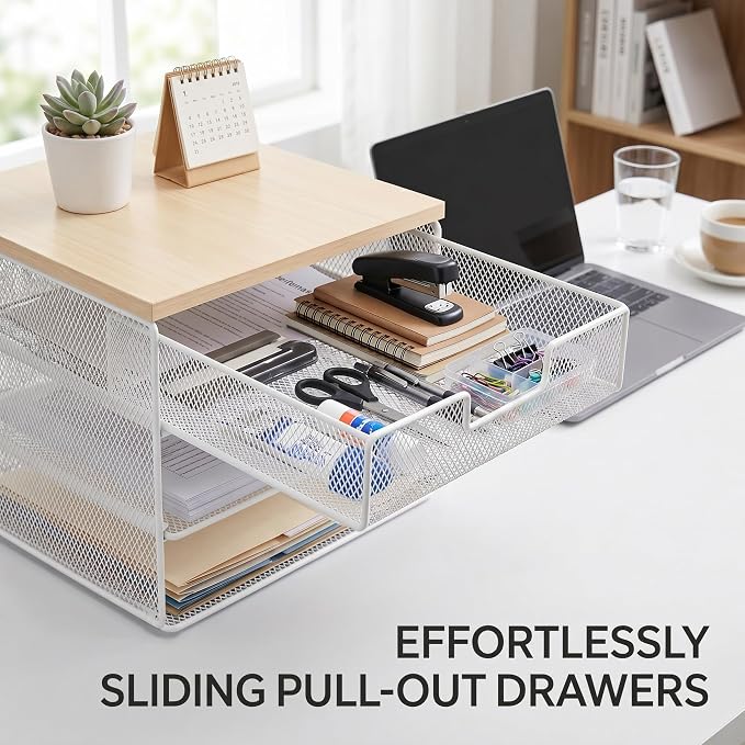 4-Tier Mesh Desk Organizer and Accessories - Image 2