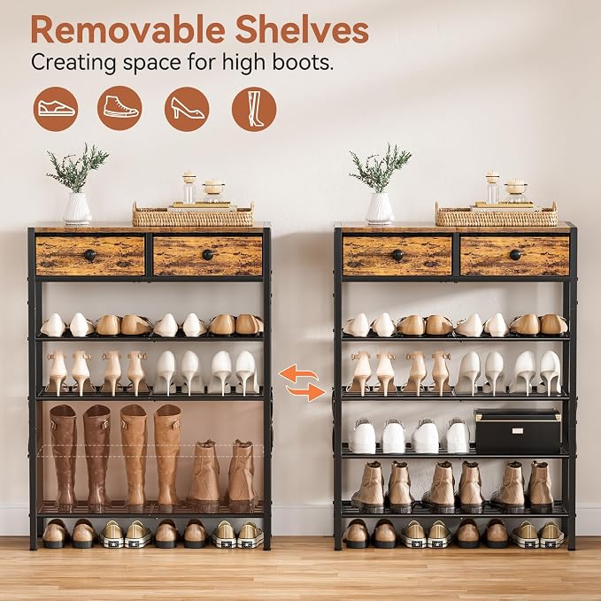 Shoe Rack for Entryway, 5 Tier Shoe Organizer - Image 7