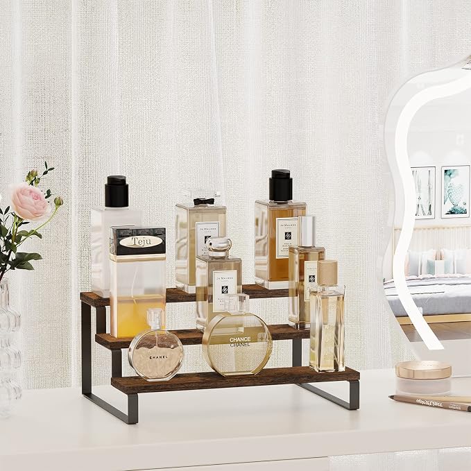 YINMIT Wooden Display Riser Stand, Tiered Perfume and Cologne Organizer Stand - Image 2