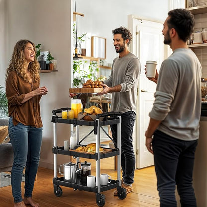DWVO 3-Tier Foldable Service Cart - Image 6