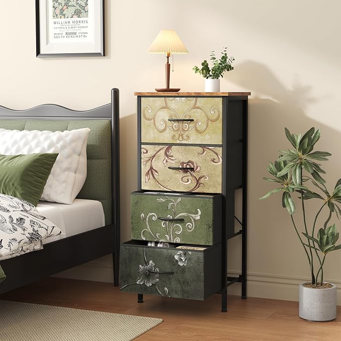 Sweetcrispy Dresser for Bedroom, 4 Drawer Storage Cabinet, Tall Nightstand | - Image 7