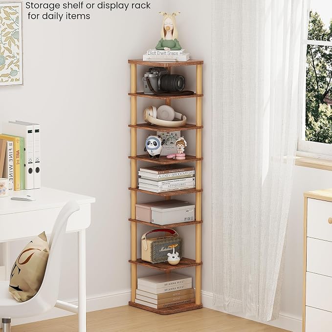 LUCKNOCK Vertical Shoe Rack, 8-Tier Tall Narrow Shoe Organizer - Image 6
