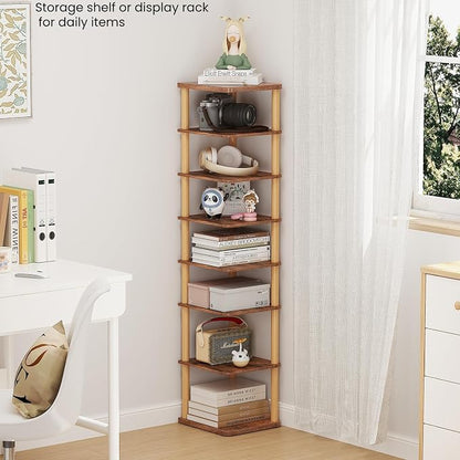 LUCKNOCK Vertical Shoe Rack, 8-Tier Tall Narrow Shoe Organizer - Image 6