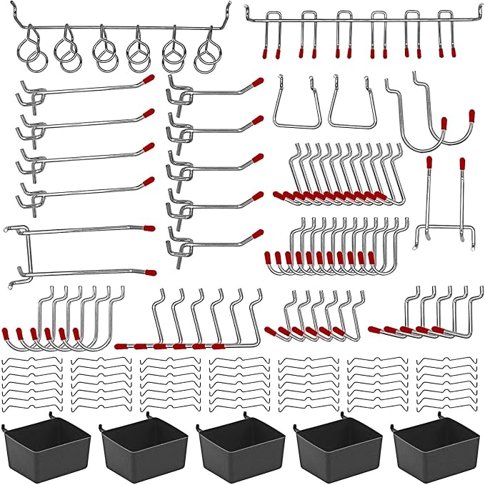 114 pcs Pegboard Hooks Assortment by Calax