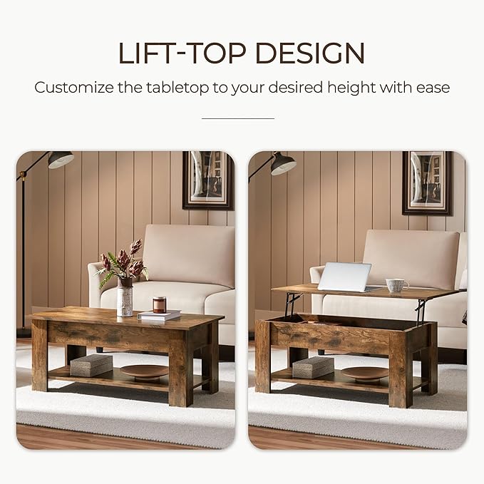 Yaheetech Coffee Table, Lift Top Coffee Table - Image 4