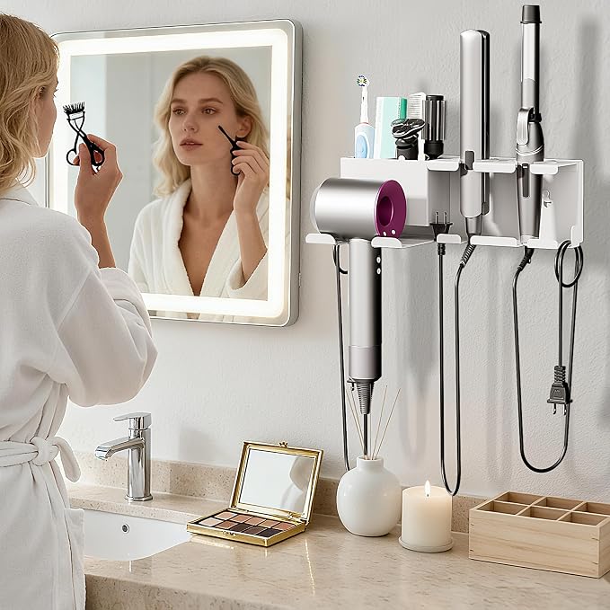 Hair Dryer Holder, Hair Tool Organizer Wall Mount, Metal Blow Dryer Holder - Image 3